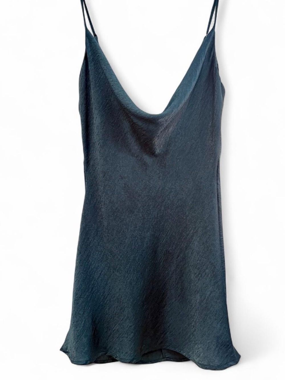 Blue Blush Dark Teal Satin Cowl Neck Camisole